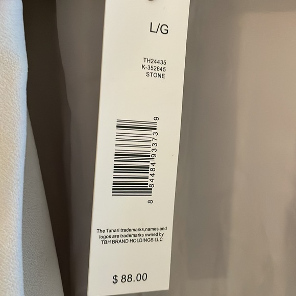 NWT Tahari Cuffed Sleeves Open Front Blazer in Stone/ Light Gray in size Large - Picture 5 of 9